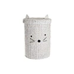 Cesto per i Panni Sporchi DKD Home Decor Bianco Per bambini Gatto 42 x 42 x 63 cm Fibra