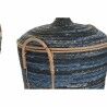 Set di Cestini DKD Home Decor Azzurro Nero (3 Pezzi)