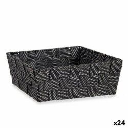 Cestino Multiuso Kipit A3-6930A9 Nero Stoffa 2,4 L 20 x 8 x 24 cm Intrecciato (24 Unità)