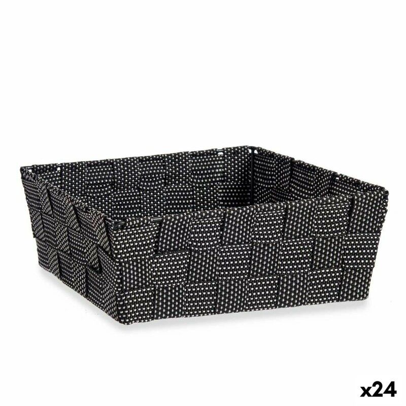 Cestino Multiuso Kipit A3-6930A9 Nero Stoffa 2,4 L 20 x 8 x 24 cm Intrecciato (24 Unità) Cestino Multiuso Kipit A3-6930A9 Nero Stoffa 2,4 L 20 x 8 x 24 cm Intrecciato (24 Unità)