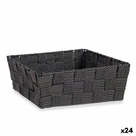 Cestino Multiuso Kipit A3-6930A9 Nero Stoffa 2,4 L 20 x 8 x 24 cm Intrecciato (24 Unità)