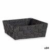 Cestino Multiuso Kipit A3-6930A9 Nero Stoffa 2,4 L 20 x 8 x 24 cm Intrecciato (24 Unità)