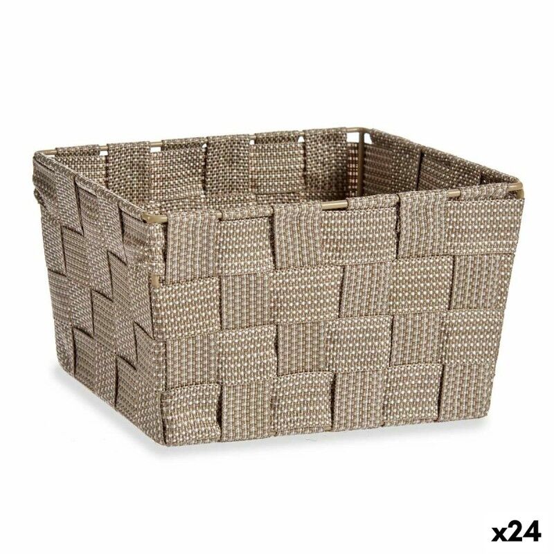Cestino Multiuso Kipit A3-6878 Marrone Stoffa 15 x 11 x 20 cm Intrecciato (24 Unità) Cestino Multiuso Kipit A3-6878 Marrone Stoffa 15 x 11 x 20 cm Intrecciato (24 Unità)