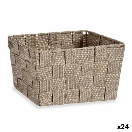 Cestino Multiuso Kipit A3-6878 Marrone Stoffa 15 x 11 x 20 cm Intrecciato (24 Unità)