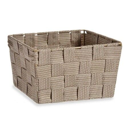 Cestino Multiuso Kipit A3-6878 Marrone Stoffa 15 x 11 x 20 cm Intrecciato (24 Unità)