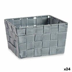 Cestino Multiuso Kipit A3-6878 Grigio Stoffa 15 x 10,5 x 20 cm Intrecciato (24 Unità)