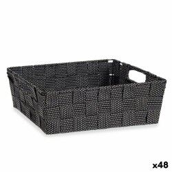 Cestino Multiuso Kipit 79810 Nero Stoffa 3 L 23 x 8 x 27 cm 27 x 8 x 23 cm Intrecciato (48 Unità)
