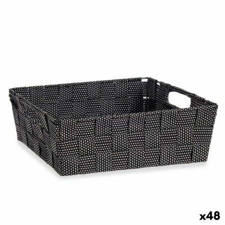 Cestino Multiuso Kipit 79810 Nero Stoffa 3 L 23 x 8 x 27 cm 27 x 8 x 23 cm Intrecciato (48 Unità)