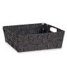 Cestino Multiuso Kipit 79810 Nero Stoffa 3 L 23 x 8 x 27 cm 27 x 8 x 23 cm Intrecciato (48 Unità)