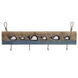Appendiabiti da parete DKD Home Decor Finitura invecchiata Metallo Legno (85 x 4 x 33 cm)
