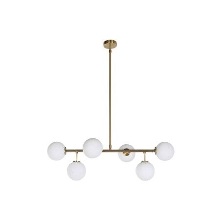 Lampadario DKD Home Decor 83 x 36 x 36 cm Cristallo Dorato Metallo Bianco