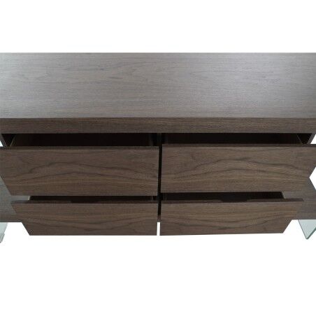 Credenza DKD Home Decor Cristallo Marrone Trasparente Legno di noce 160 x 45 x 80 cm Legno MDF