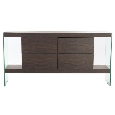 Credenza DKD Home Decor Cristallo Marrone Trasparente Legno di noce 160 x 45 x 80 cm Legno MDF