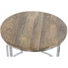 Set di 3 tavoli Home ESPRIT Marrone Argentato Naturale Acciaio Legno di mango 49,5 x 49,5 x 62 cm