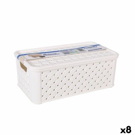 Scatola portaoggetti con coperchio Tontarelli Arianna Plastica Bianco 4 L 29 x 16,6 x 11,2 cm (8 Unità)
