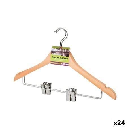 Set di Grucce Confortime Marrone Pinze Legno 2 Pezzi (24 Unità)