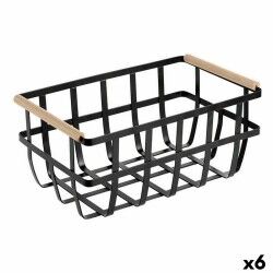 Cestino Multiuso Confortime Nero 36 x 22 x 15,5 cm (6 Unità)
