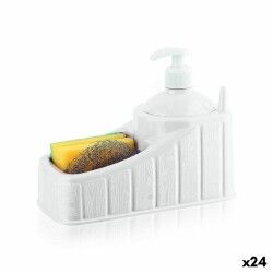 Dispenser di Sapone 2 in 1 per Lavandino Privilege Plastica 20 x 17 x 10 cm Bianco (24 Unità)