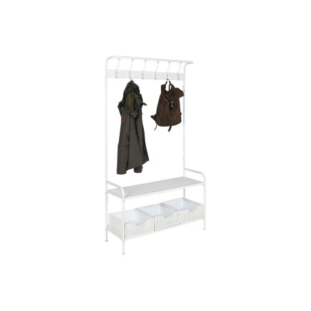 Appendiabiti con ripiano Home ESPRIT Bianco Metallo Loft 110 x 36 x 186 cm