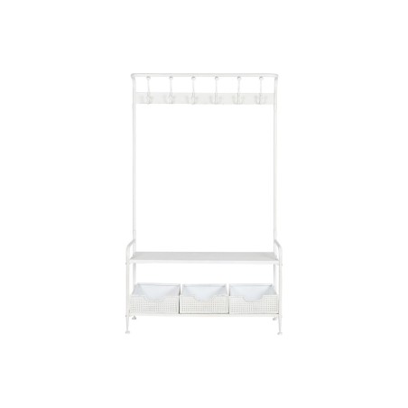 Appendiabiti con ripiano Home ESPRIT Bianco Metallo Loft 110 x 36 x 186 cm