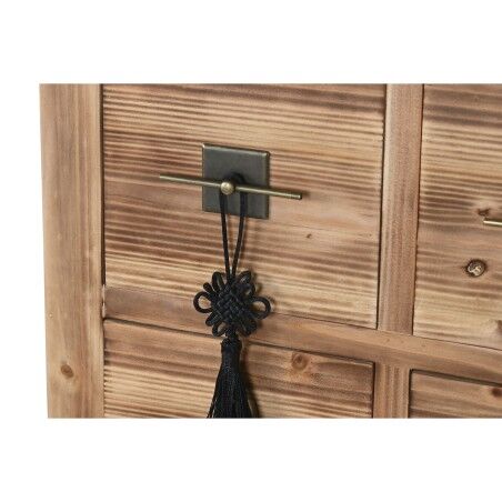 Cassettiera Home ESPRIT Nero Naturale Abete Legno MDF Orientale 63 x 27 x 101 cm
