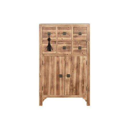 Cassettiera Home ESPRIT Nero Naturale Abete Legno MDF Orientale 63 x 27 x 101 cm