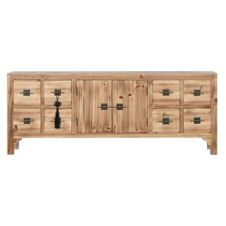 Mobile TV Home ESPRIT Nero Naturale Abete Legno MDF 130 x 24 x 51 cm