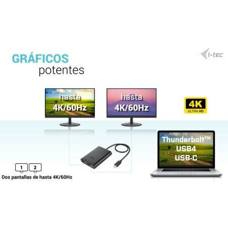 Adattatore Thunderbolt con USB-C i-Tec C31DUAL4K60DP