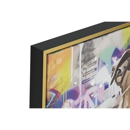 Quadro Home ESPRIT polistirene Tela Moderno Cane 82,5 x 3,5 x 82,5 cm (2 Unità)