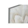 Quadro Home ESPRIT Bianco Tela Legno MDF Fiore Romantico 80 x 3 x 80 cm (2 Unità)