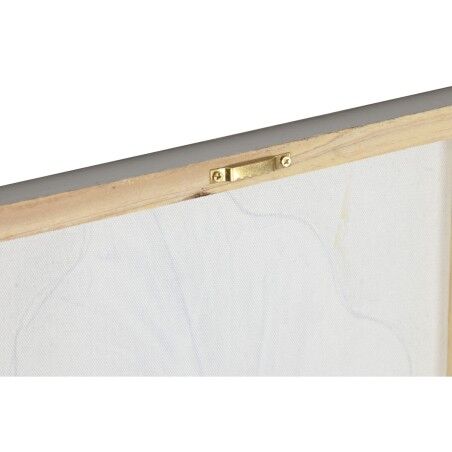 Quadro Home ESPRIT Bianco Dorato Tela Legno MDF Foglia della pianta Romantico 30 x 2,5 x 60 cm (2 Unità)