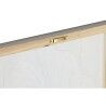 Quadro Home ESPRIT Bianco Dorato Tela Legno MDF Foglia della pianta Romantico 30 x 2,5 x 60 cm (2 Unità)