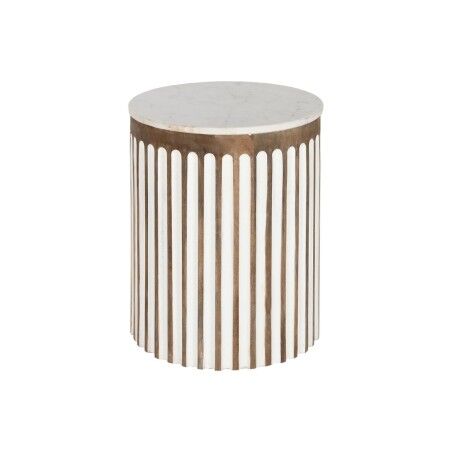 Tavolo aggiuntivo Home ESPRIT Bianco Naturale 41 x 41 x 52 cm