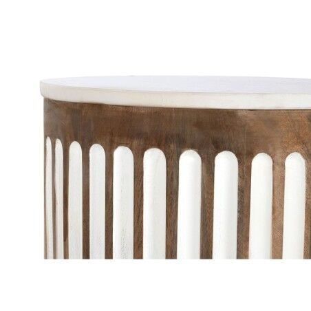 Tavolo aggiuntivo Home ESPRIT Bianco Naturale 41 x 41 x 52 cm