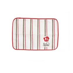 Tovaglietta Singola Kinvara Bon Apetit Bianco Rosso