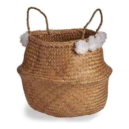 Cesto Gift Decor SG0100117301ME Bianco Marrone Naturale Juncus 8 L Pompon