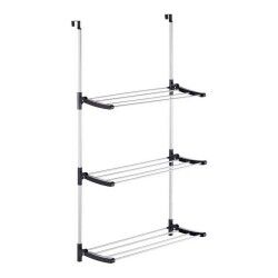 Stendibiancheria Pieghevole Kipit 17018 Nero Argentato Metallo Plastica Riattaccare