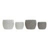 Set di vasi da fiori DKD Home Decor Bianco Grigio Cemento Fogli Montagna 18 x 18 x 15 cm Quadrato (2 Unità) (2 Pezzi)
