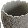 Set di vasi da fiori DKD Home Decor Bianco Grigio Cemento Fogli Montagna 18 x 18 x 15 cm Quadrato (2 Unità) (2 Pezzi)