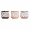 Vaso DKD Home Decor Marrone Terracotta Corallo (14 x 14 x 12.4 cm) (3 pcs)