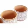 Vaso DKD Home Decor Marrone Terracotta Corallo (14 x 14 x 12.4 cm) (3 pcs)