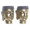 Vaso DKD Home Decor Grigio Dorato Buddha Resina Orientale (2 Unità)