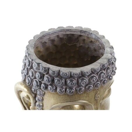 Vaso DKD Home Decor Grigio Dorato Buddha Resina Orientale (2 Unità)