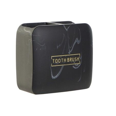 Portaspazzolini da Denti DKD Home Decor Nero Marmo (10,5 x 6,5 x 10 cm)