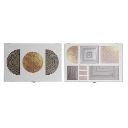 Scatola Decorativa DKD Home Decor Nero Dorato Legno MDF (2 Unità)