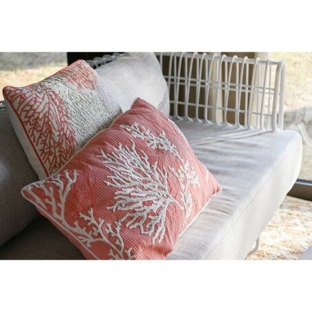 Cuscino Home ESPRIT Bianco Corallo Mediterraneo 60 x 10 x 35 cm