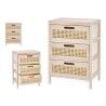 Cassettiera Rattan Naturale 40 x 58 x 29 cm 3 cassetti