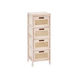 Cassettiera Rattan Naturale 27 x 73 x 25 cm 4 casseti