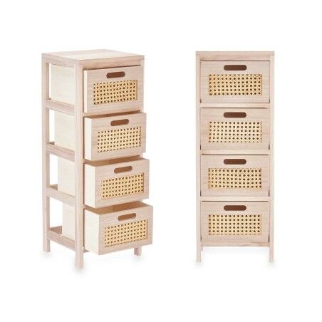 Cassettiera Rattan Naturale 27 x 73 x 25 cm 4 casseti