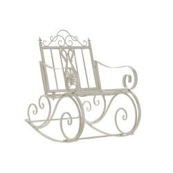 Sedia a Dondolo DKD Home Decor Metallo Alluminio Bianco (63 x 89 x 92 cm)